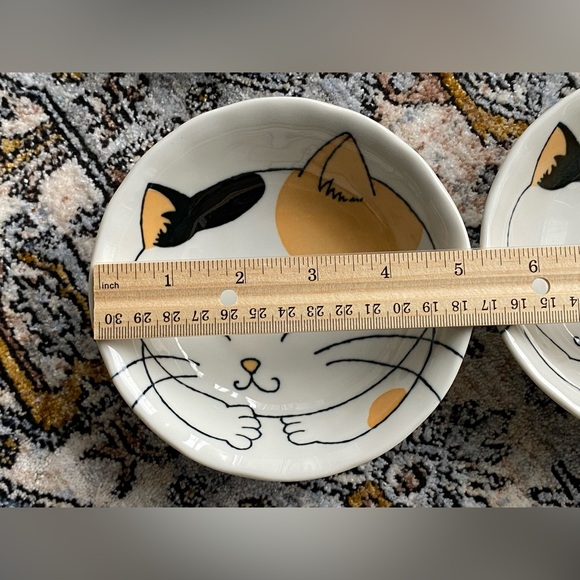 Japanese cat theme 3 dishes & 3 plates - Picture 11 of 14